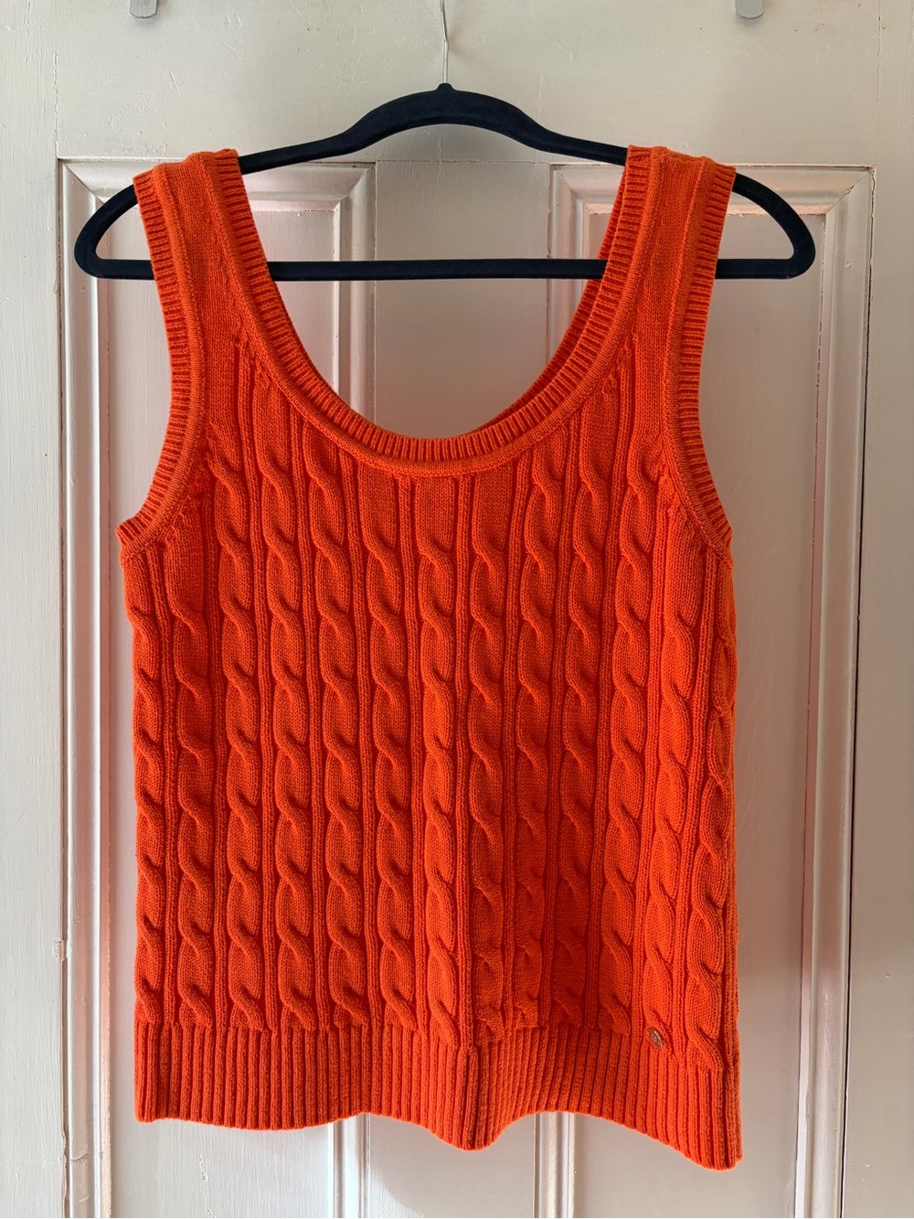 Tommy Hilfiger Orange Cable-Knit Tank Top